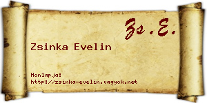 Zsinka Evelin névjegykártya